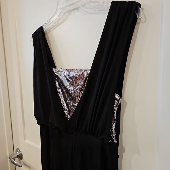 AA STUDIO SEQUIN BLACK JUMPSUIT sz 14 - Picture 5 of 9
